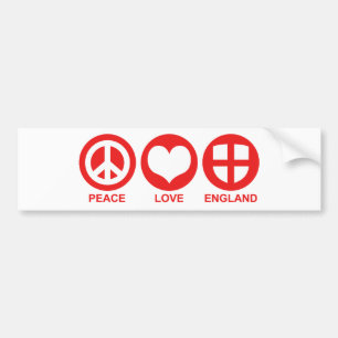 Peace Love England Bumper Sticker