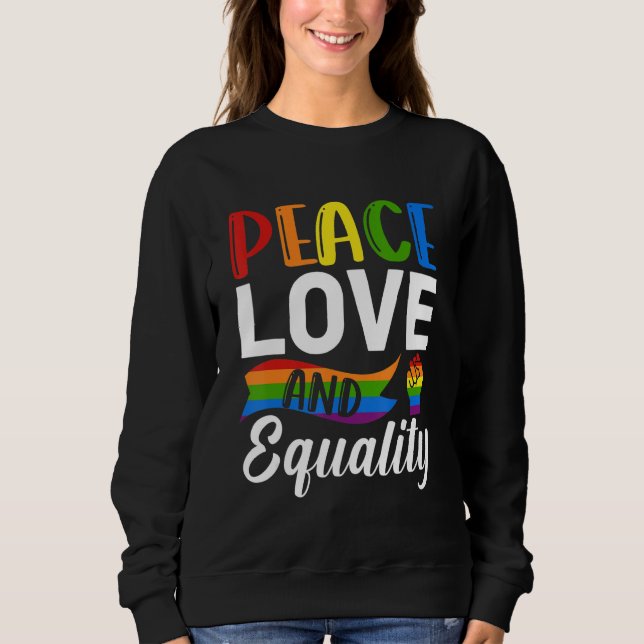 Peace Love Equality Bisexual Pride LGBTQ Sweatshirt (Front)