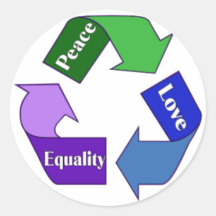 Peace Love Equality Classic Round Sticker