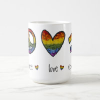 Peace Love Equality Pride Floral Coffee Mug