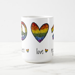 Peace Love Equality Pride Floral Coffee Mug