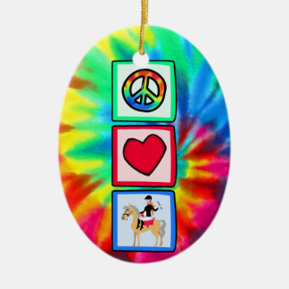 Peace, Love, Equestrian Ceramic Tree Decoration