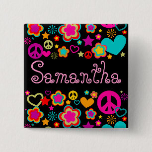 Peace Love & Everything Girly 15 Cm Square Badge