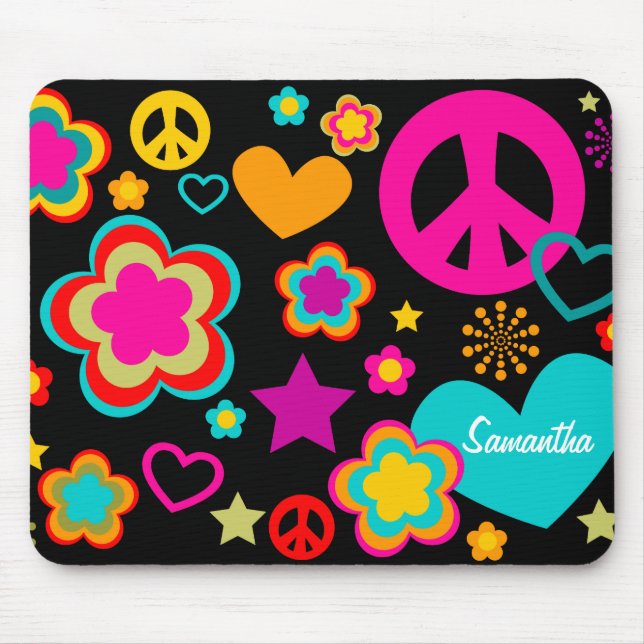 Peace Love & Everything Girly Mouse Pad (Front)