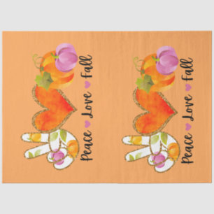 Peace Love Fall Autumn Customise Colour Tissue Paper