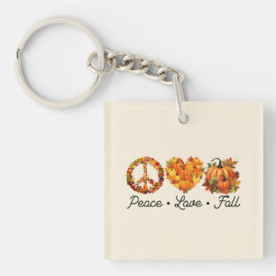 Peace, Love, Fall – Cosy Autumn Vibes with Pumpkin Key Ring