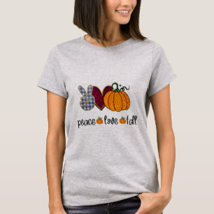 peace love fall gift idea for halloween T-Shirt