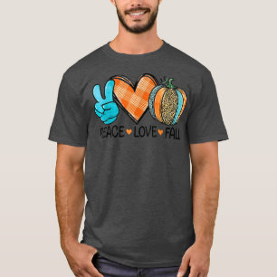 Peace Love Fall Heart Leopard Pumpkin Spice Fall A T-Shirt
