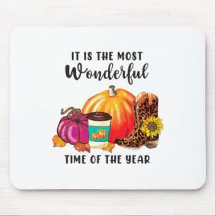 Peace Love Fall Leopard Pumpkin Spice Autumn Thank Mouse Pad