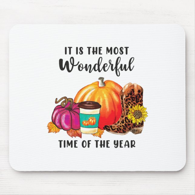 Peace Love Fall Leopard Pumpkin Spice Autumn Thank Mouse Pad (Front)