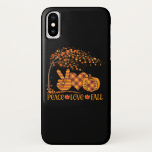 Peace Love Fall Pumpkin Autum Happy Fall iPhone X Case