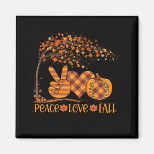 Peace Love Fall Pumpkin Autum Happy Fall Magnet