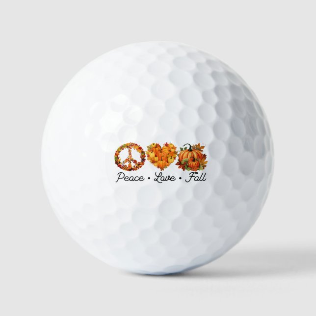 Peace, Love, Fall - Pumpkins Golf Balls (Front)