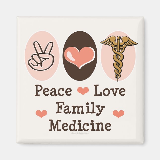 Peace Love Family Medicine Magnet (Front)