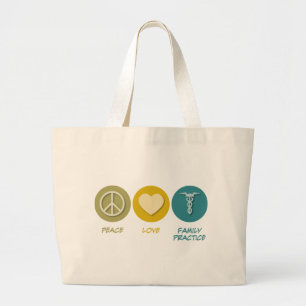 Peace Love Family Practice Large Tote Bag
