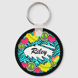 Peace Love Fastpitch Keychain