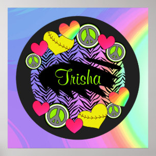 Peace Love Fastpitch Softball Poster