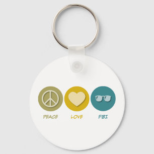 Peace Love FBI Key Ring