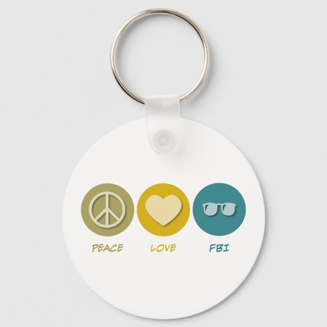 Peace Love FBI Key Ring (Front)
