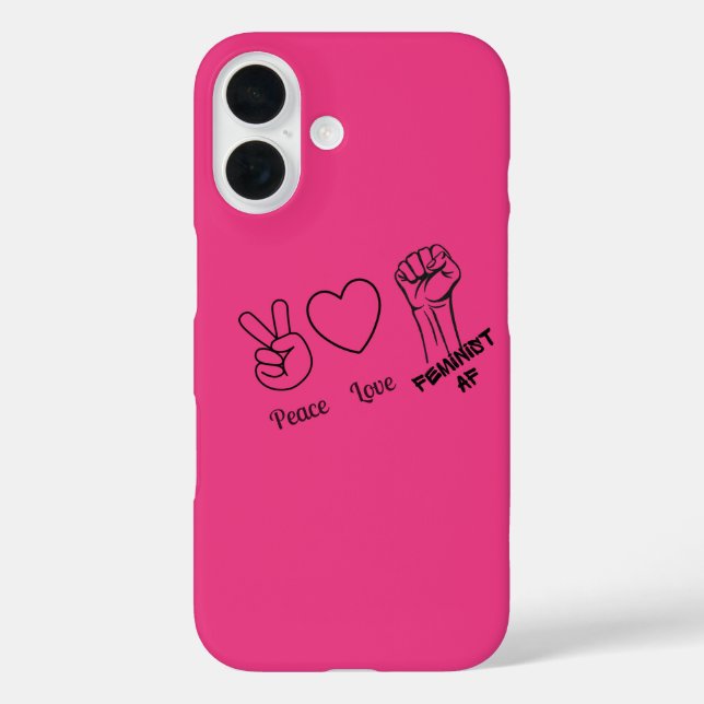 Peace, Love, Feminist AF Case-Mate iPhone Case (Back)