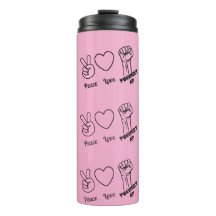 Peace, Love, Feminist AF - water bottle