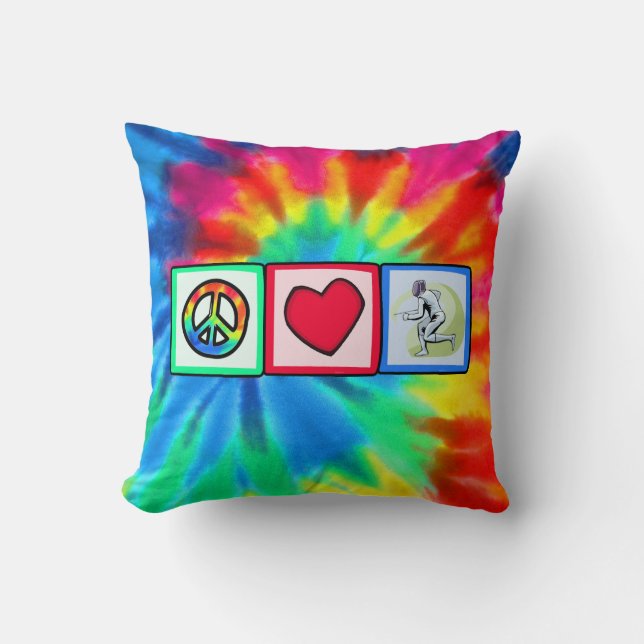 Peace, Love, Fencing Cushion (Front)