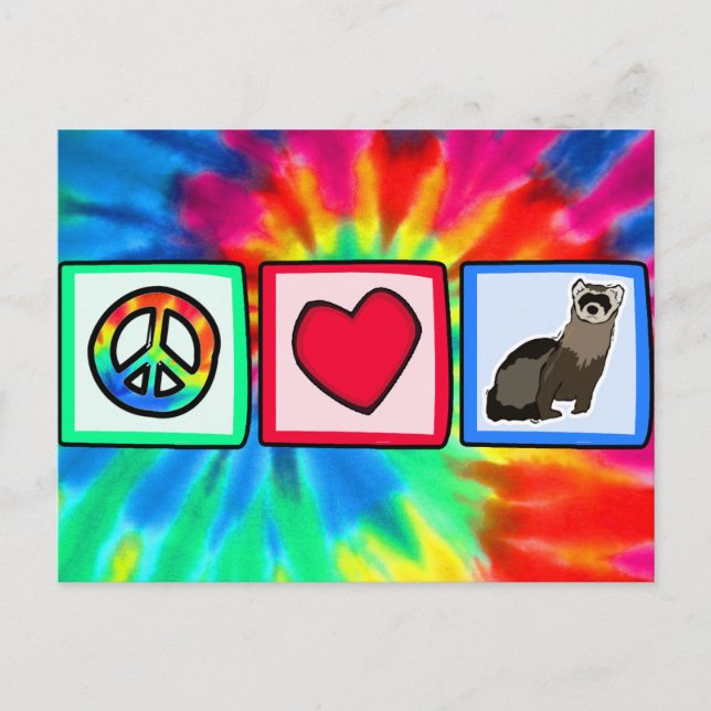 Peace, Love, Ferrets Postcard (Front)