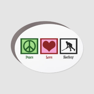 Peace Love Field Hockey Car Magnet