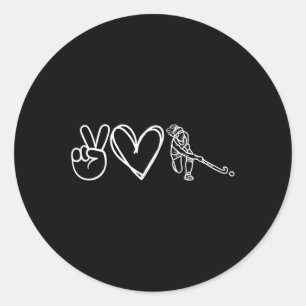 Peace Love Field Hockey Minimalist Sport Graphic Classic Round Sticker