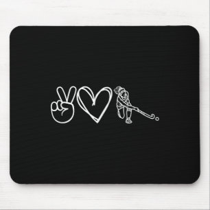Peace Love Field Hockey Minimalist Sport Graphic  Mouse Pad