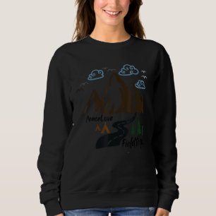 Peace Love Field Trips Quote Travelling Trips Desi Sweatshirt