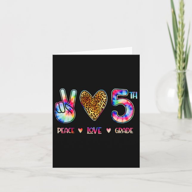 Peace Love Fifth Grade Squad Back To School Gift  Card (Front)