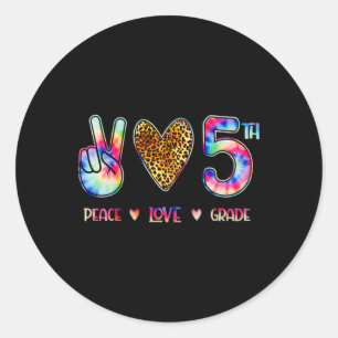 Peace Love Fifth Grade Squad Back To School Gift Classic Round Sticker