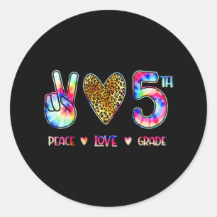Peace Love Fifth Grade Squad Back To School Gift Classic Round Sticker