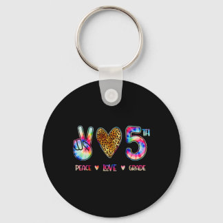 Peace Love Fifth Grade Squad Ck To School Gift  Key Ring