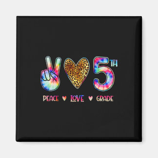 Peace Love Fifth Grade Squad Ck To School Gift  Magnet
