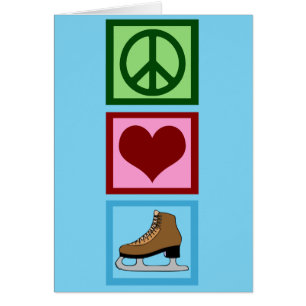 Peace Love Figure Skating Ice Skates Card