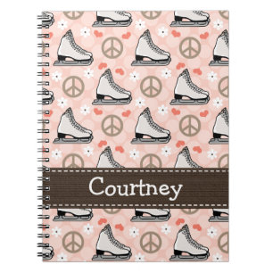 Peace Love Figure Skating Spiral Notebook Journal