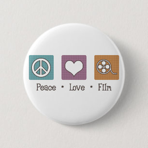 Peace Love Film 6 Cm Round Badge