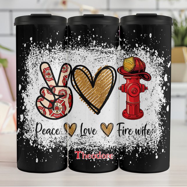 Peace Love Fire Wife Hydrant Thermal Tumbler (Creator Uploaded)