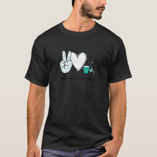 Peace Love Fishing Peace Hand Sign Fishing T-Shirt