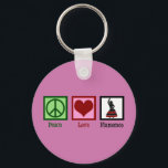 Peace Love Flamenco Dancing Pink Dancer Key Ring<br><div class="desc">Peace Love Flamenco dancing gift for a dancer.</div>
