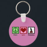 Peace Love Flamenco Dancing Pink Dancer Key Ring<br><div class="desc">Peace Love Flamenco dancing gift for a dancer.</div>