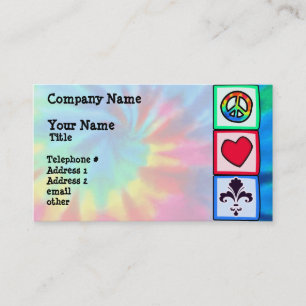 Peace, Love, Fleur de lis Business Card