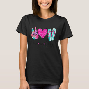 Peace Love Flip Flops Hello Summer Vibes Beach Va T-Shirt