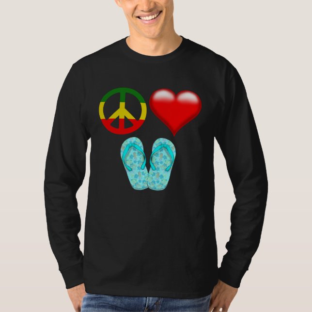 Peace Love Flip Flops T-Shirt (Front)