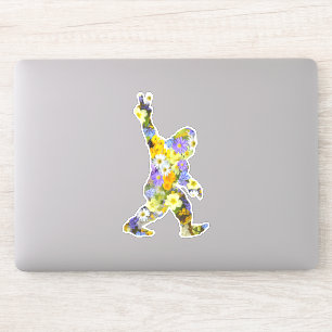 Peace Love Floral Bigfoot Sticker