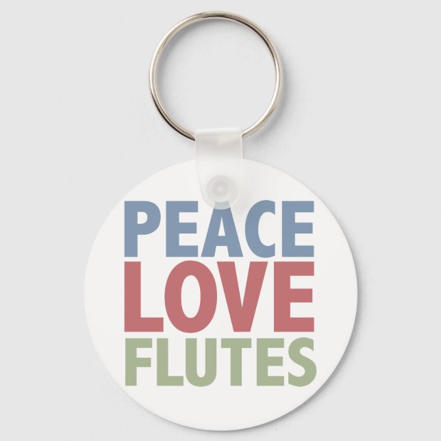 Peace Love Flutes Key Ring (Front)