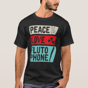 Peace Love Flutophone Wind Music Instrument Flutop T-Shirt