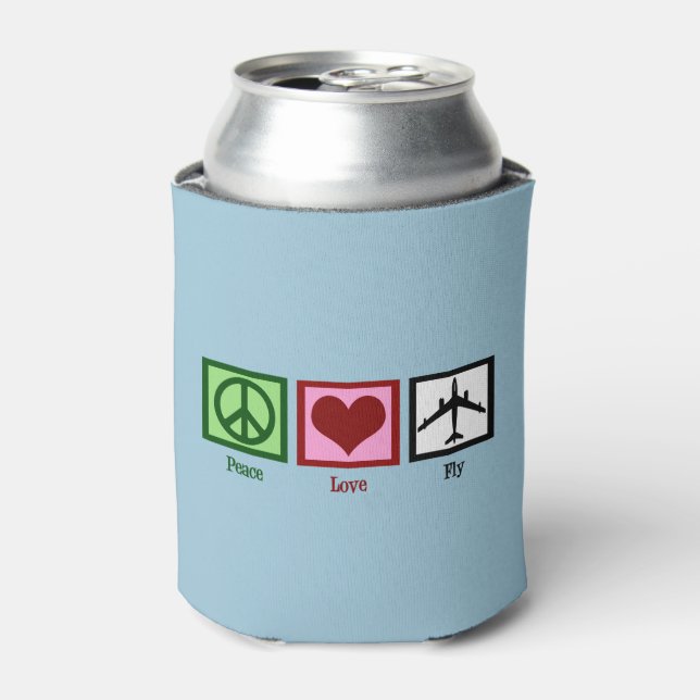 Peace Love Fly Can Cooler (Can Front)